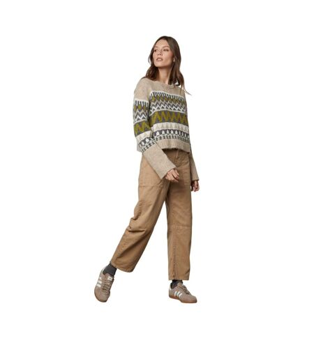 Womens/ladies Fair Isle Regular Jumper Pistachio Velvet By Graham & Spencer