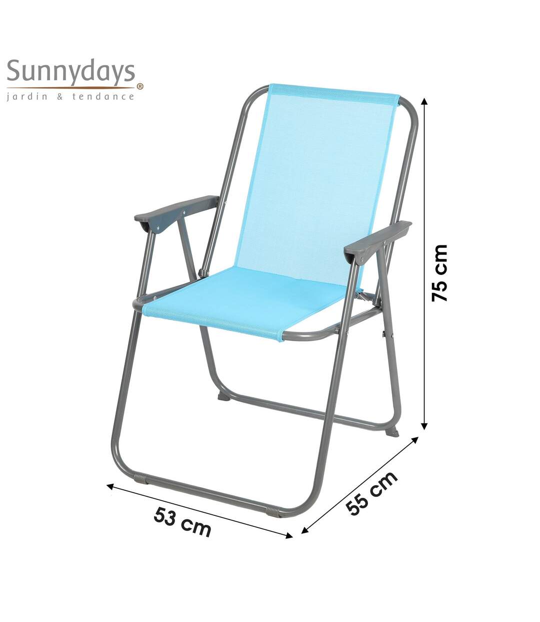 Chaise de camping pliable - Bleu turquoise