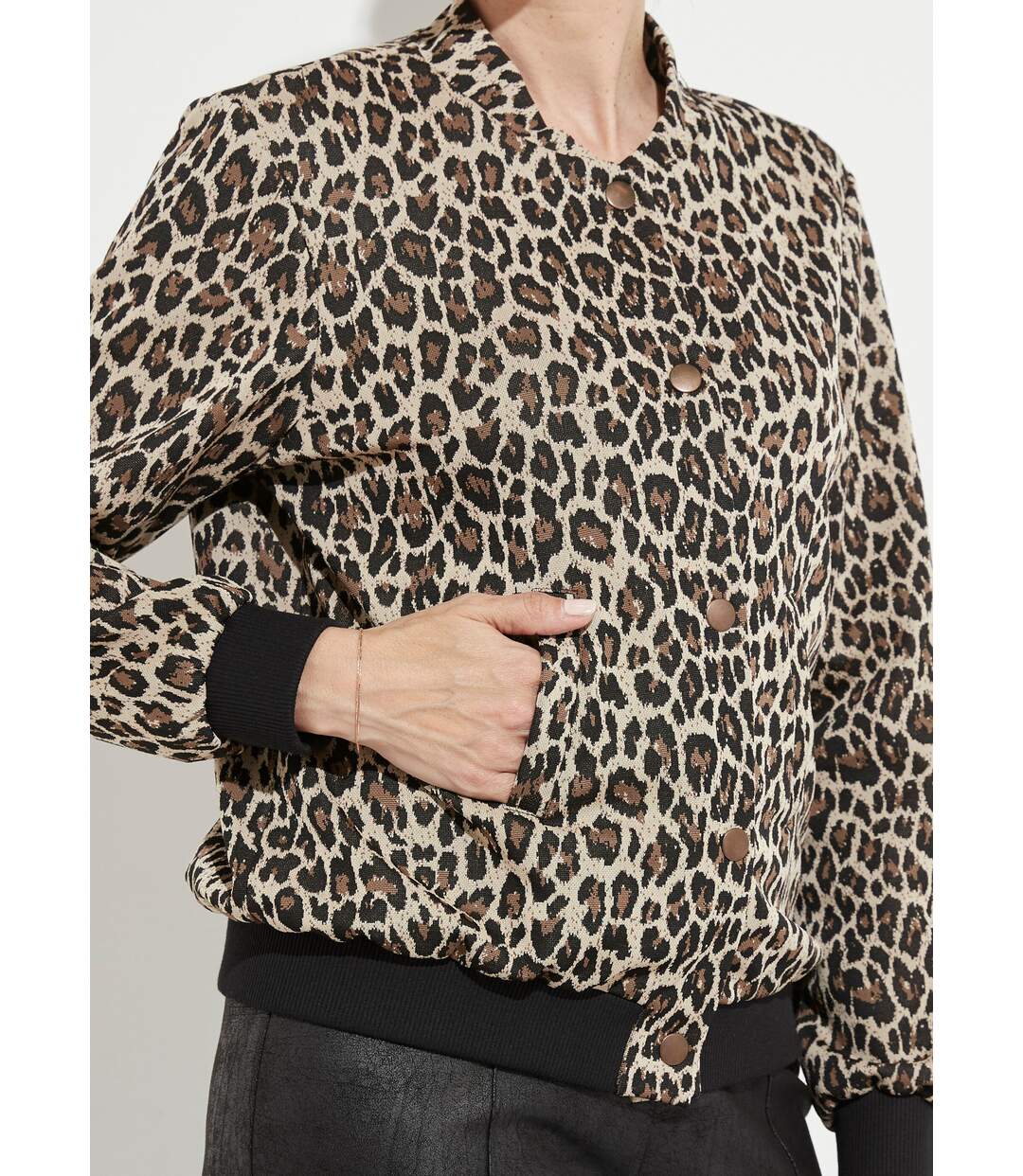 Blouson pressionné imprimé peau de bête esprit bomber-4