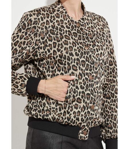 Blouson pressionné imprimé peau de bête esprit bomber