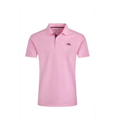 Mens miles pique organic polo shirt pink Weird Fish