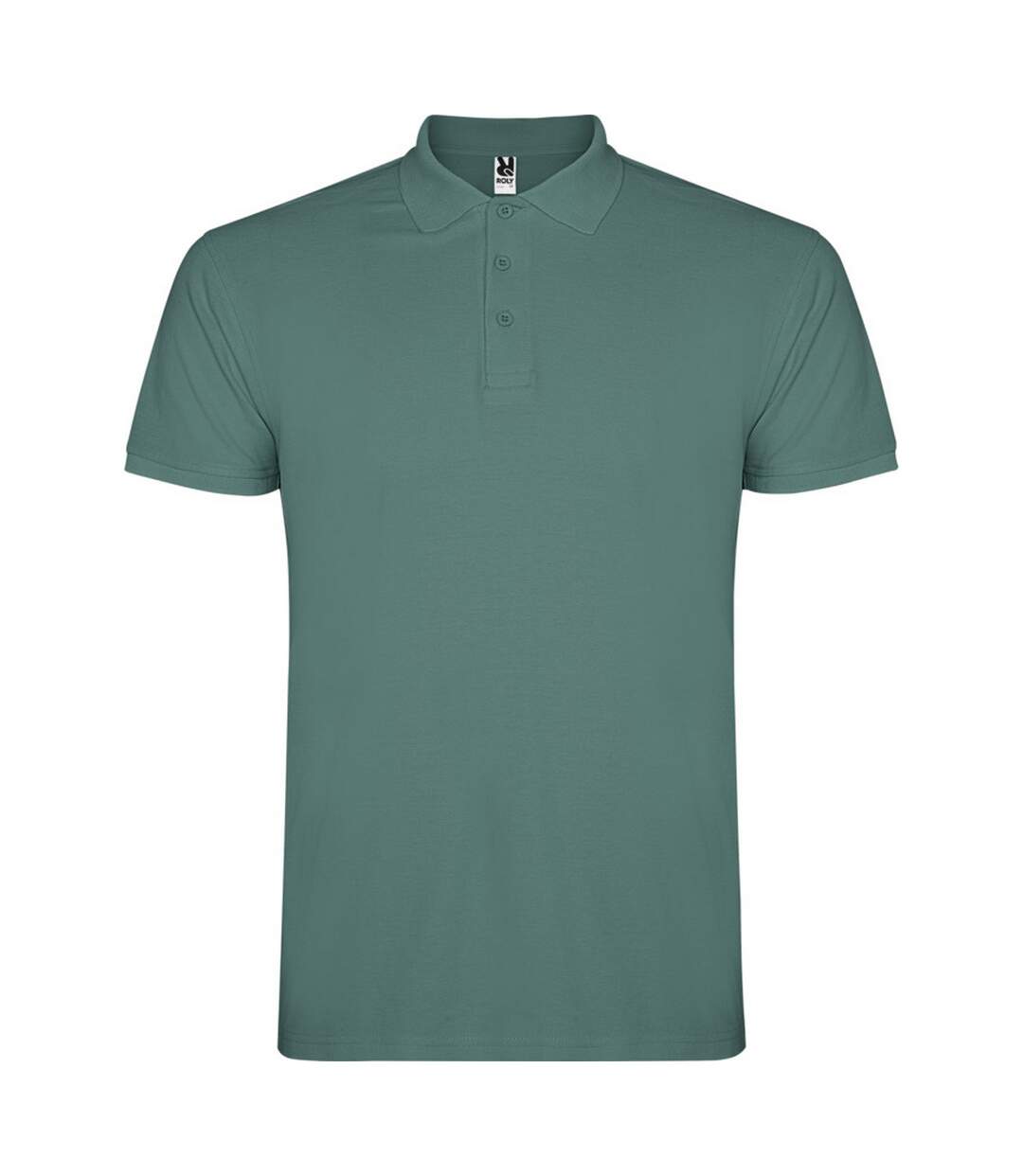 Mens star short-sleeved polo shirt calm blue Roly