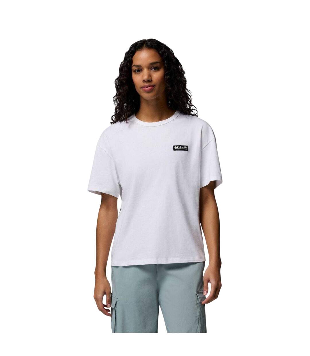 Womens/ladies Csc Mountain Heavyweight Oversized T-shirt White Columbia-1
