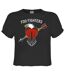 Womens/ladies Eagle Tattoo Foo Fighters Crop Top Charcoal Amplified-1
