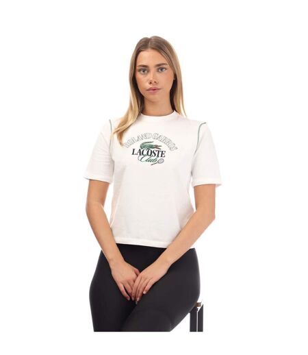 T-shirt rolandgarros edition femme crème Lacoste