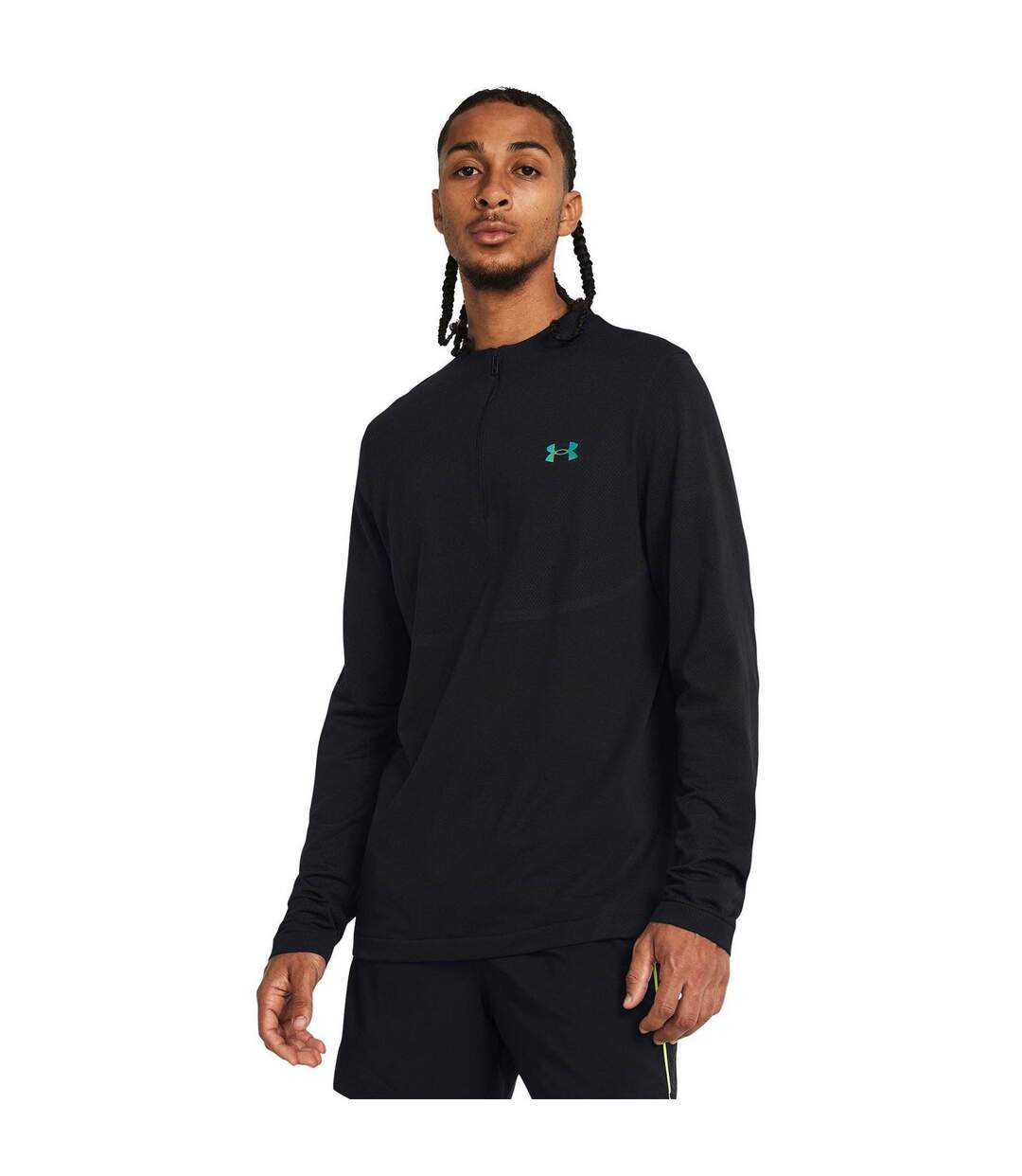 Mens Rush Long-sleeved Technical Top Black Under Armour-3