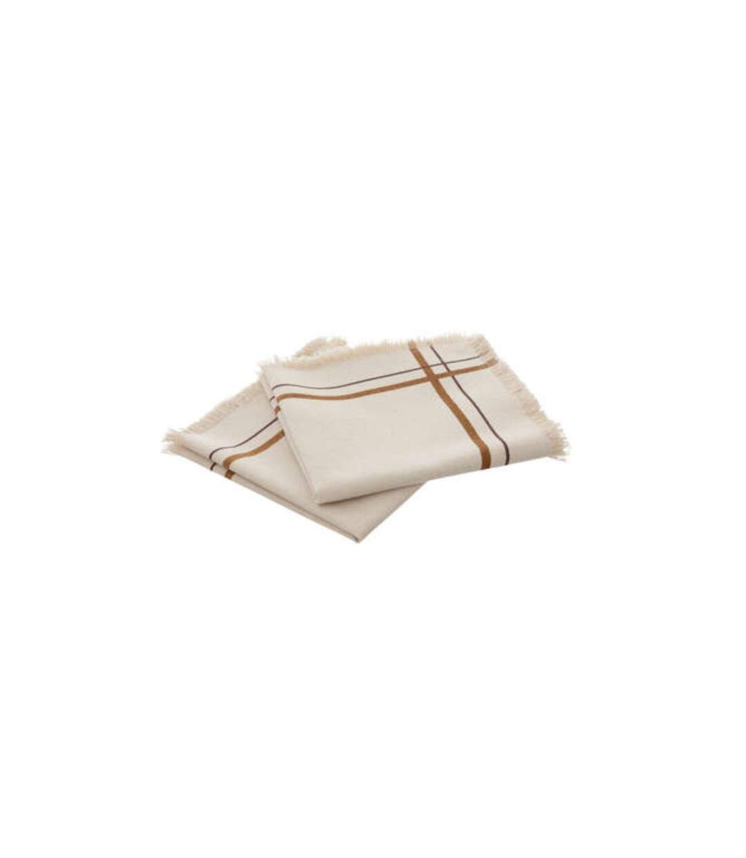 Lot de 2 Serviettes de Table Rayé Maha 40cm Beige-1