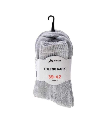 Pack Of 3  Unisex Adult Toleno Logo Ankle Socks  Grey Martes