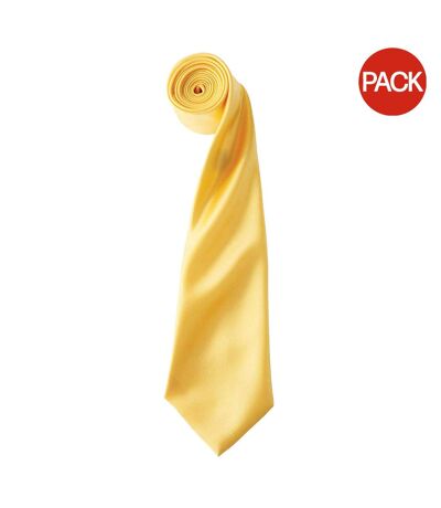 Lot de 2  Cravate unie homme taille unique tournesol Premier