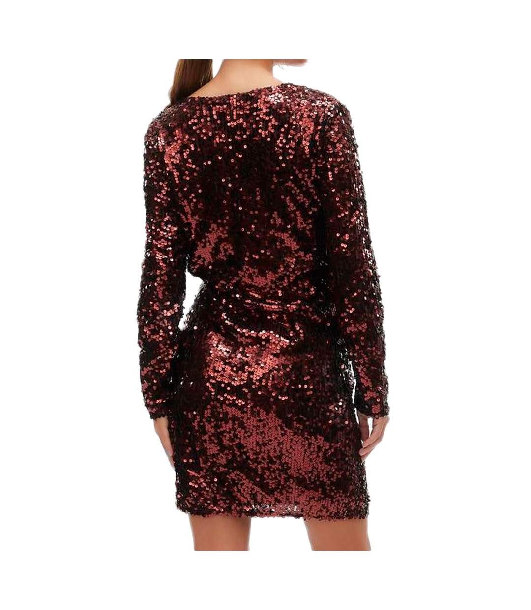 Robe à Sequin Rouge Femme Mamalicious Party Solid - M-2