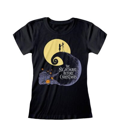 Nightmare Before Christmas Womens/Ladies Silhouette Fitted T-Shirt (Black)