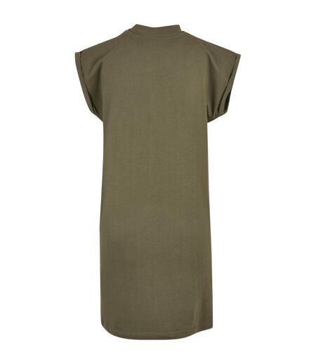 Womens/ladies Extended Shoulder Casual Dress Olive Build Your Brand