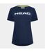 Womens/ladies Lucy Jersey Crew Neck Short-sleeved T-shirt Dark Blue Head-1