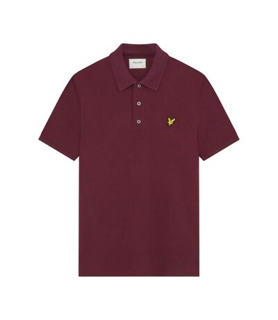 Mens plain polo shirt burgundy Lyle & Scott