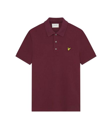 Mens plain polo shirt burgundy Lyle & Scott