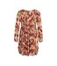 Robe beige/rouge femme vila vimunthe  3/4-2