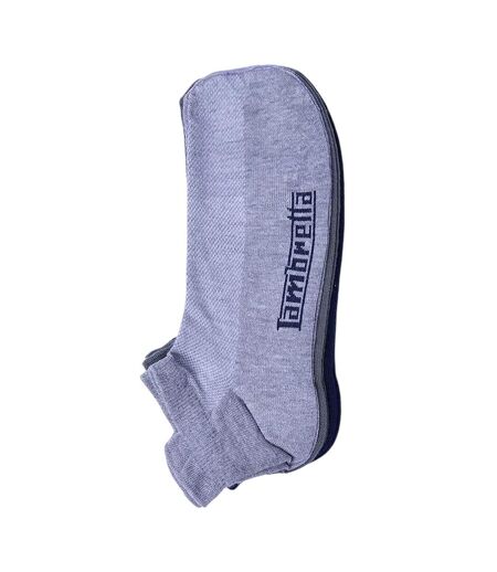 Pack Of 3  Mens Trainer Socks  Navy Khaki Grey Marl Lambretta