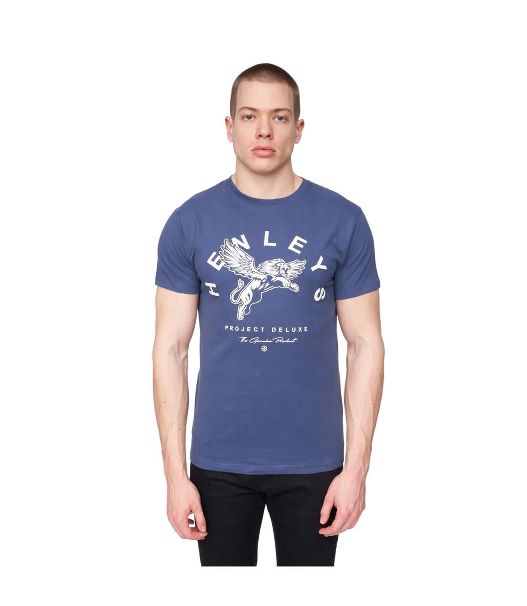 T-shirt colhen homme bleu vif Henleys-1