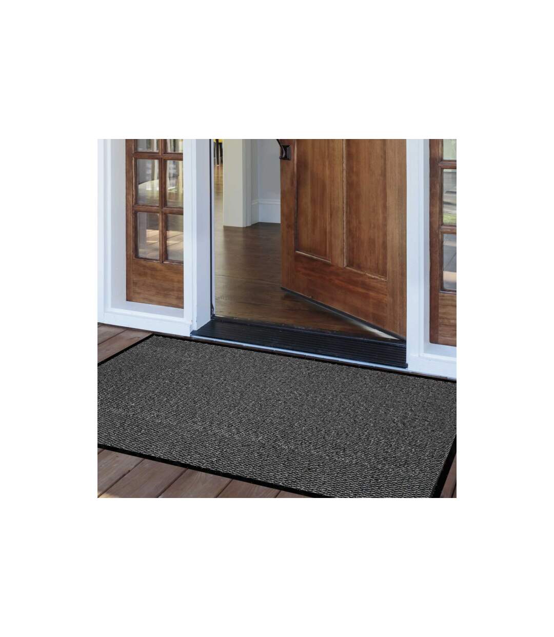 Tapis d'Entrée Anti-Poussière Julius 80x120cm Noir & Gris-4