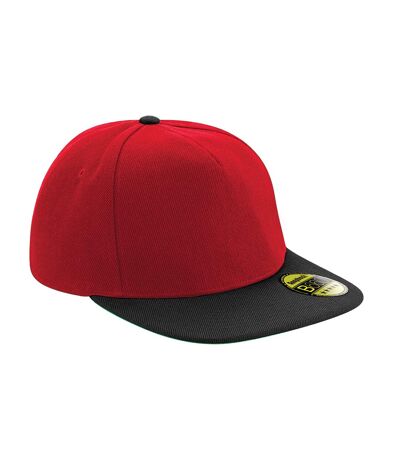 Beechfield Unisex Adult Original Flat Peak Snapback Cap (Classic Red/Black)