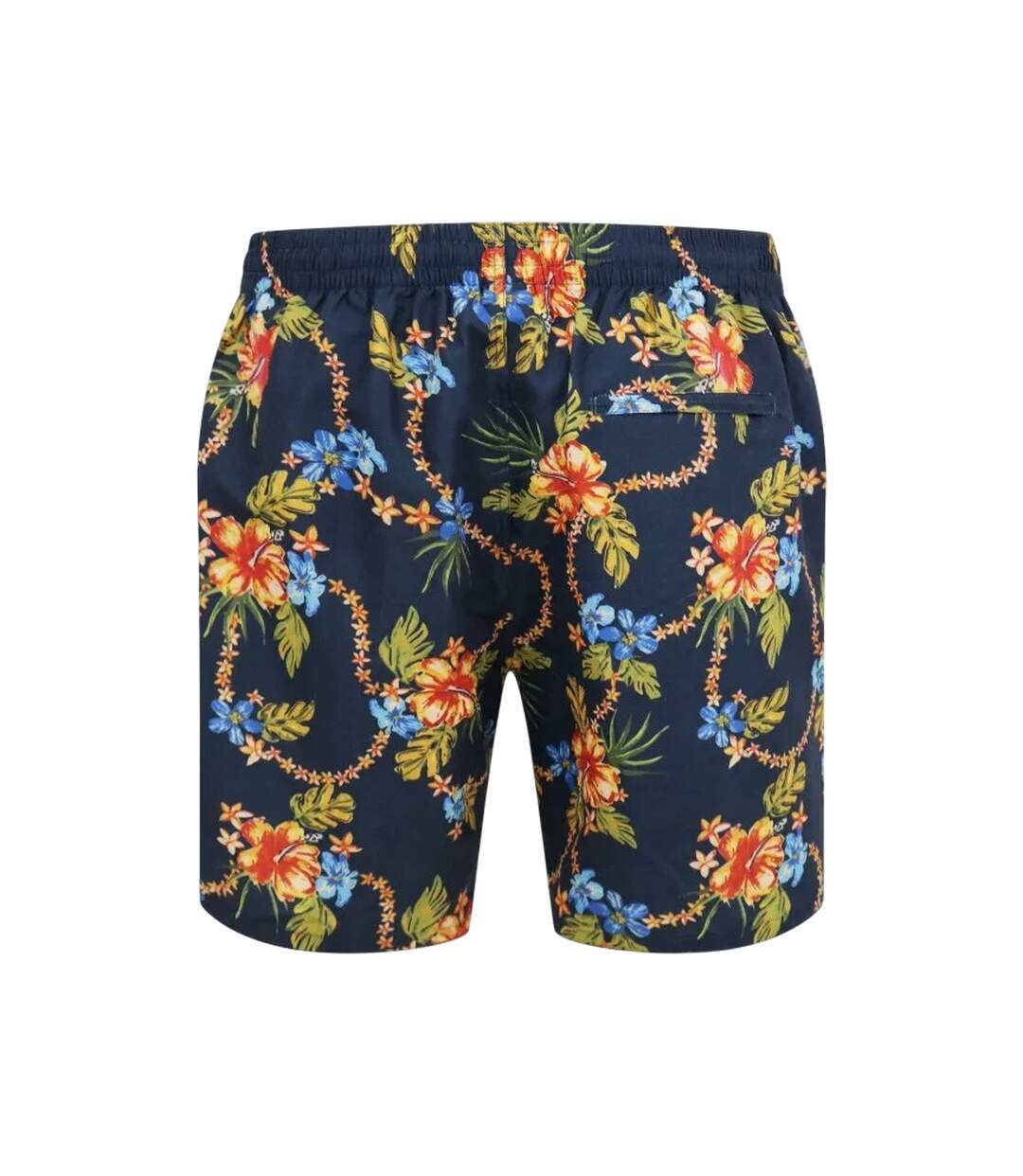 Short De Bain Motif/style Hawaïen Dawson Homme Bleu Marine Duke-3