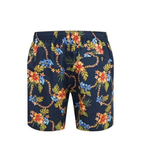 Short De Bain Motif/style Hawaïen Dawson Homme Bleu Marine Duke