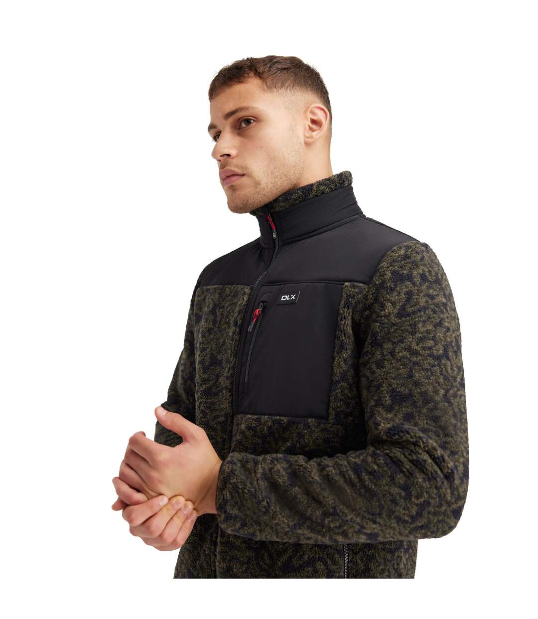 Veste Polaire Col Montant Motif/style Camouflage Gordon Homme Noir Vert Camouflage Trespass-4