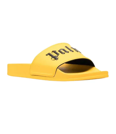 Claquettes Motif Logo Adulte Jaune Palm Angels