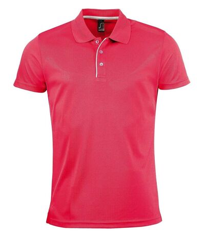 Polo sport performer - Homme - 01180 - rouge corail fluo