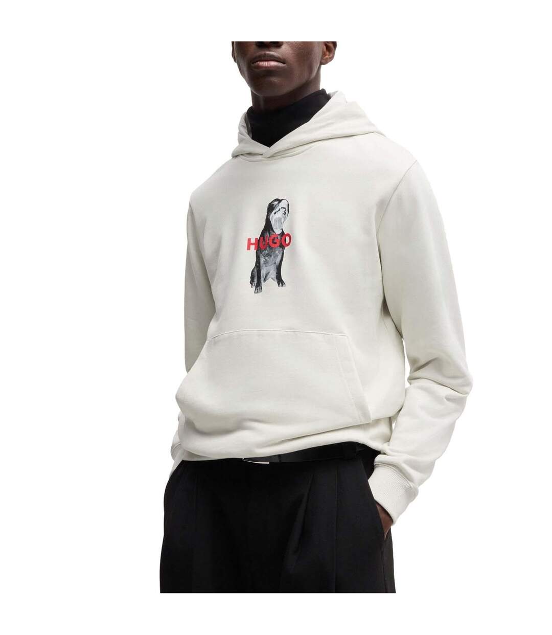 Mens Dartchon Hoodie Natural Hugo-4