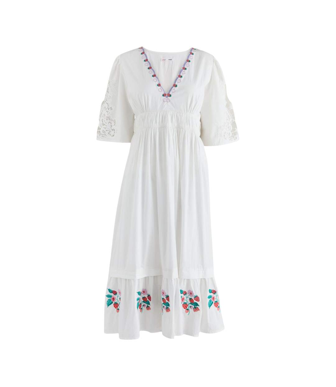 Womens/ladies Strawberry Broderie Dress White Cath Kidston-2
