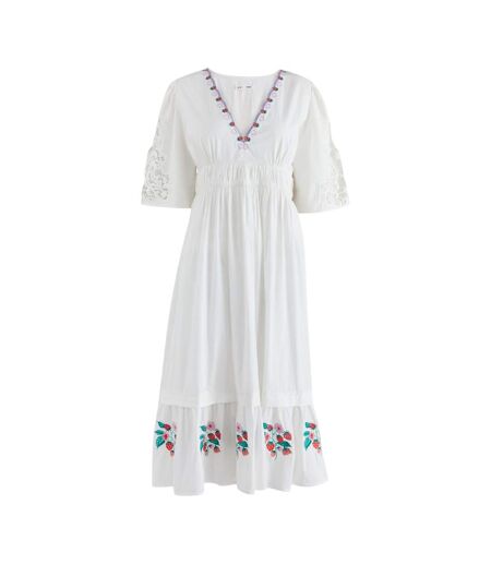Womens/ladies Strawberry Broderie Dress White Cath Kidston