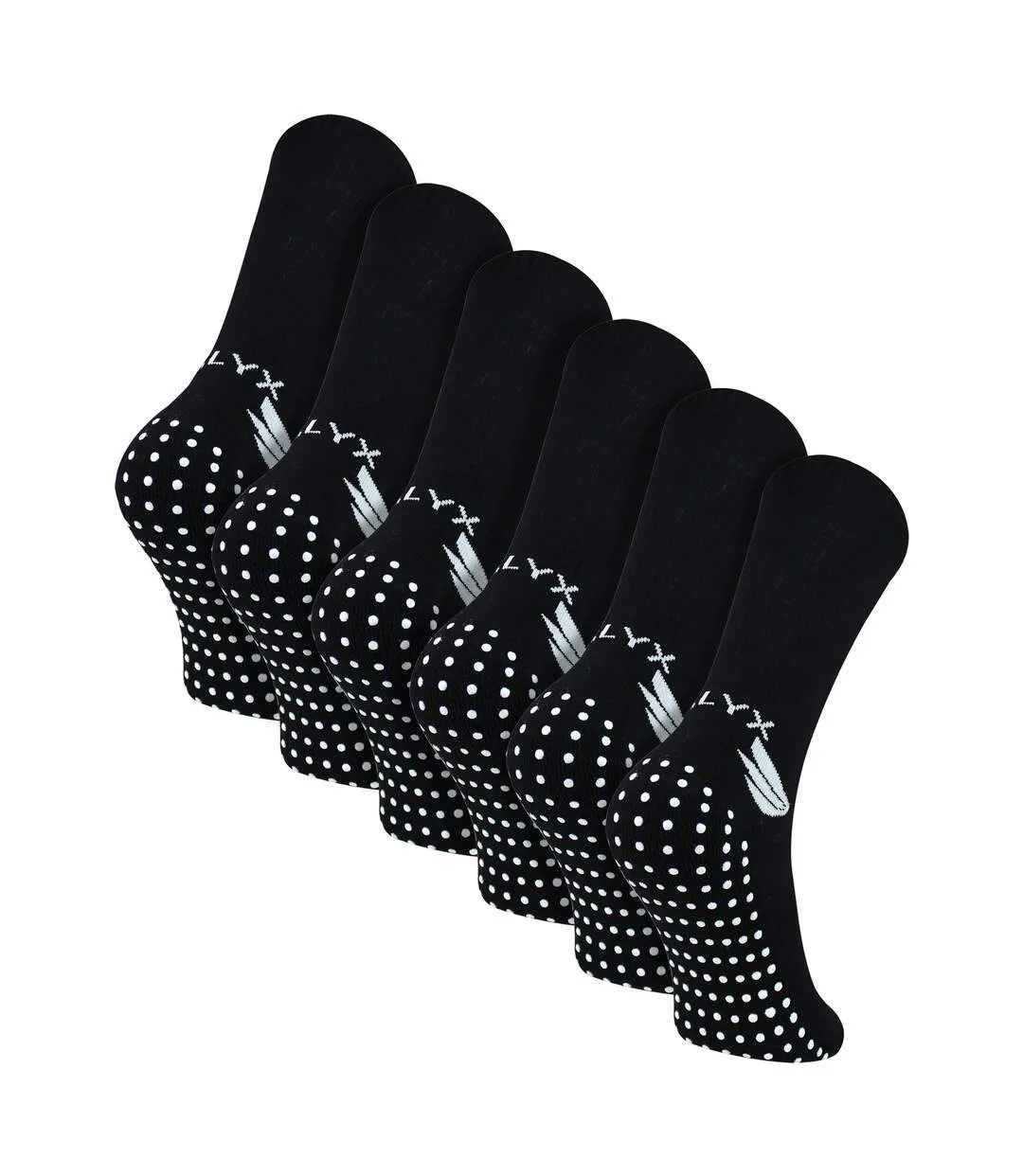 6 Pack Mens Bamboo Crew Grip Socks | Reinforced Heel & Toe Soft Non Slip Socks-1