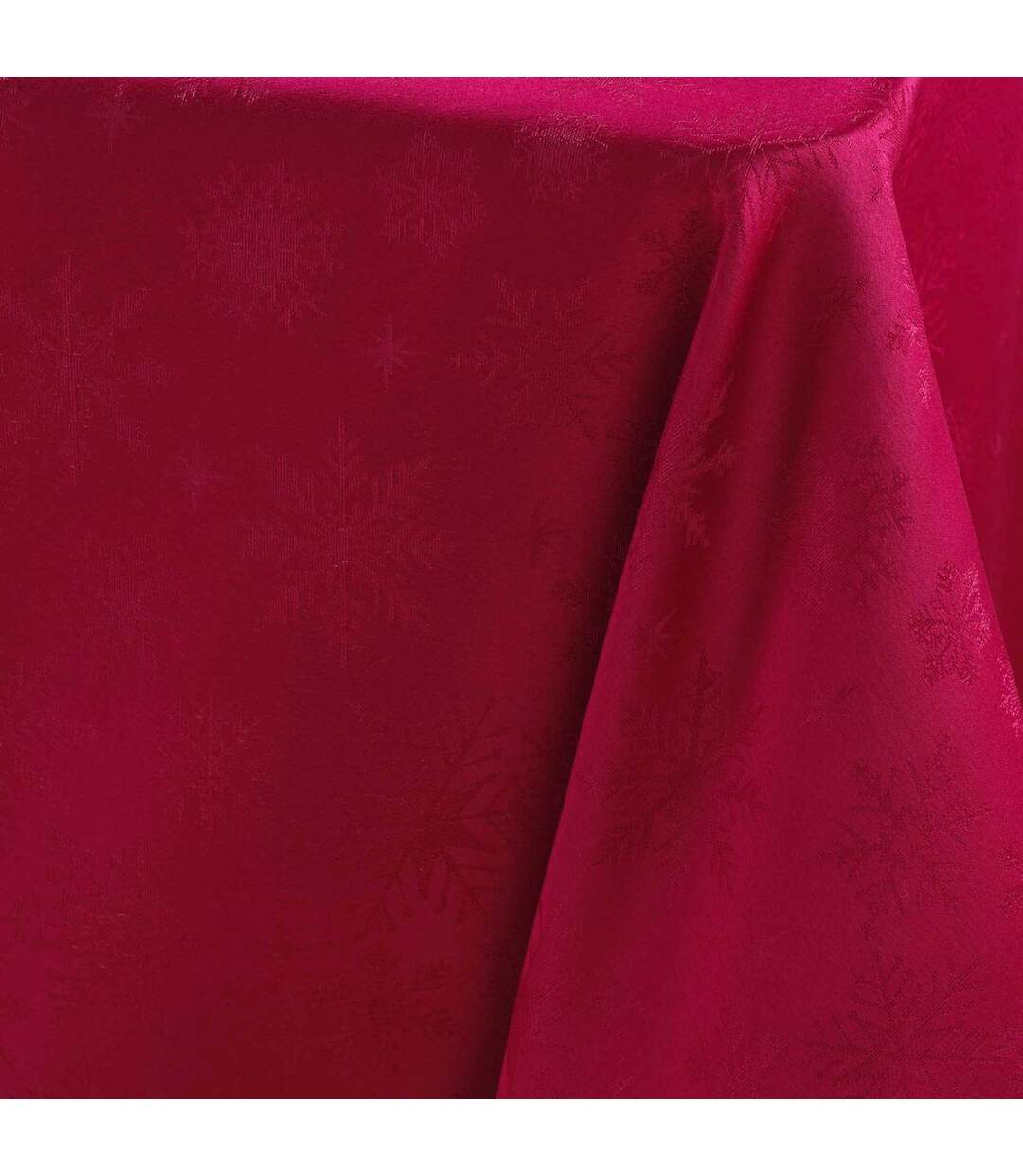 Nappe Jacquard Imprimé Flocons 140x240cm Rouge-2