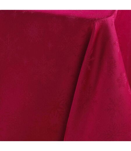 Nappe Jacquard Imprimé Flocons 140x240cm Rouge
