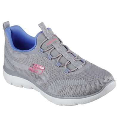 Womens/ladies summits new nature trainers grey/blue Skechers