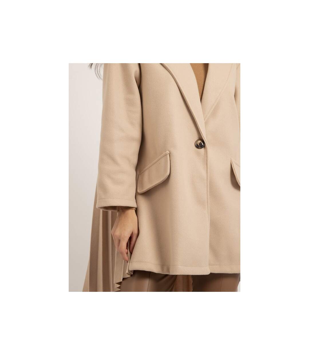 Manteau mi-long plissé ULBAD - Dona X Lisa-3