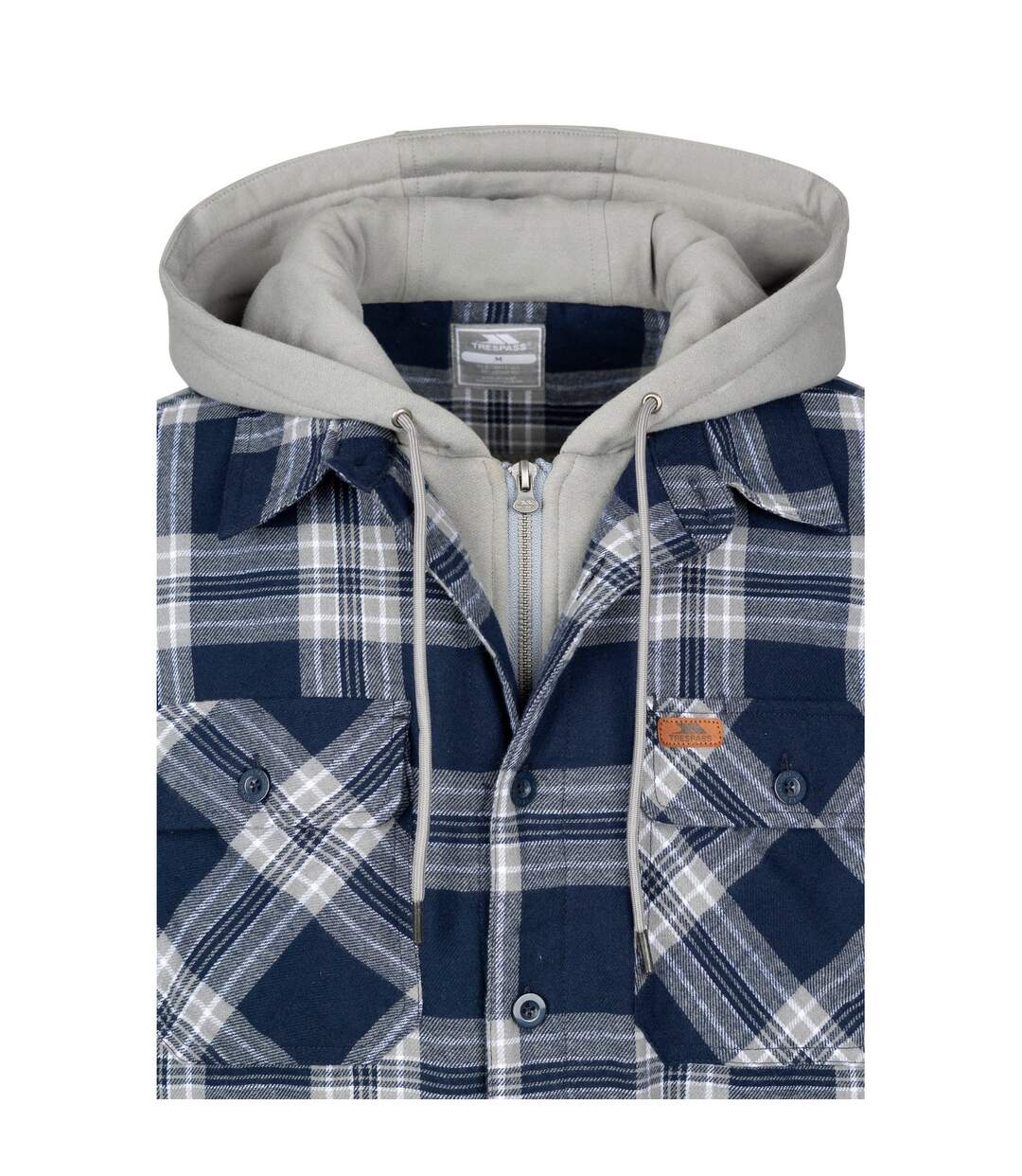 Mens Randie Checked Shirt Jacket Navy Trespass-3