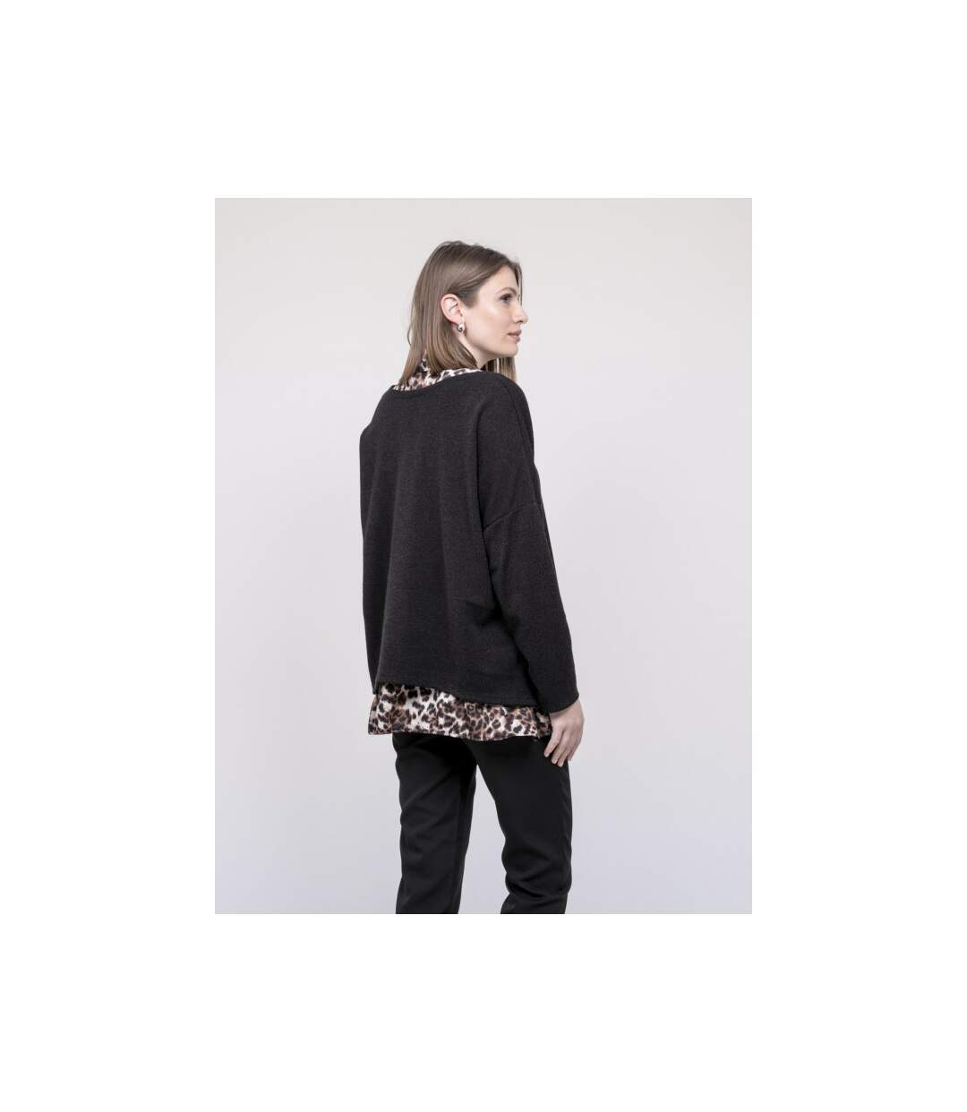 Pull 2 en 1 chemise léopard KUBILA - Dona X Lisa-2