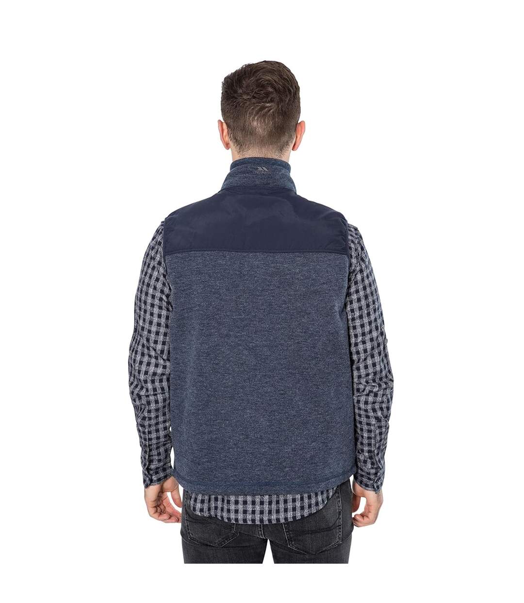 Mens Leafminer Fleece Gilet Navy Melange Trespass-4