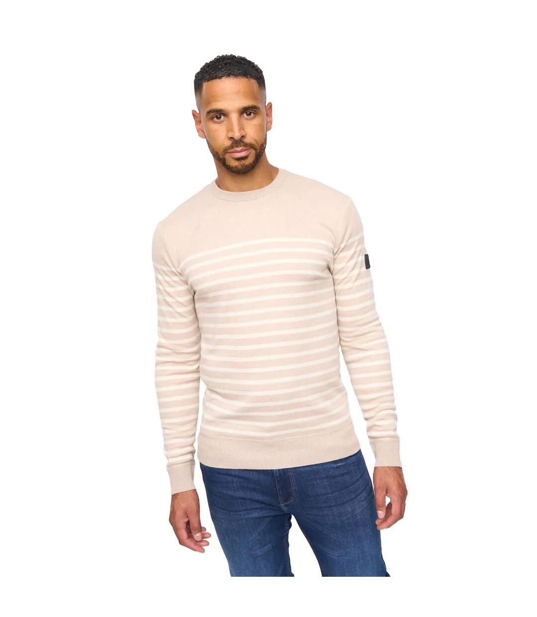 Mens Howland Crew Neck Jumper Beige Marl Bewley & Ritch-2