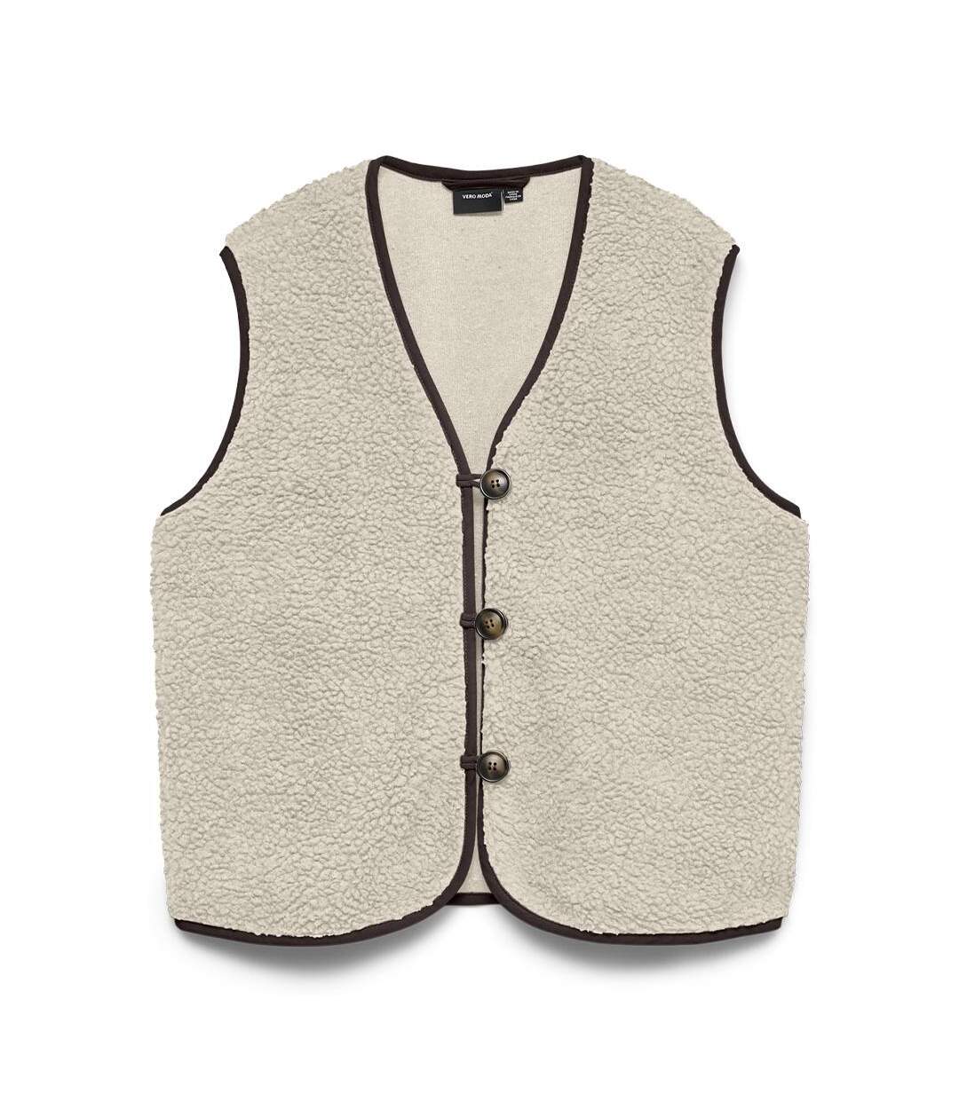 Gilet sans manches beige femme vero moda cleo-1
