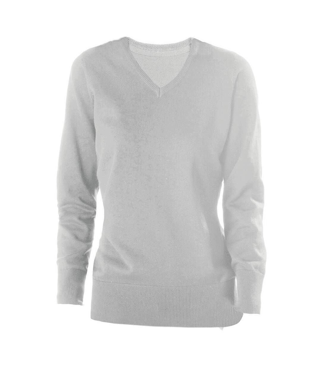 Kariban Pull col V en coton acrylique pour femmes/dames (Gris) - UTPC3814