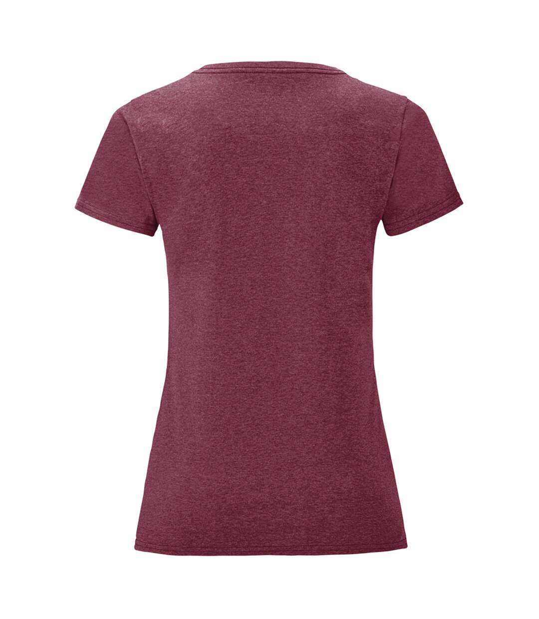 T-shirt manches courtes iconic femme bordeaux chiné Fruit of the Loom