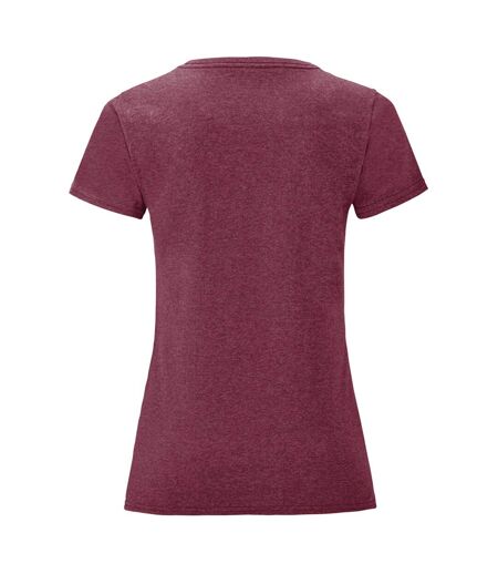 Fruit Of The Loom Womens/Ladies Iconic T-Shirt (Heather Burgundy)