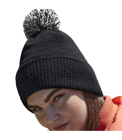 Beechfield Snowstar Recycled Beanie (Black/White) - UTRW8435