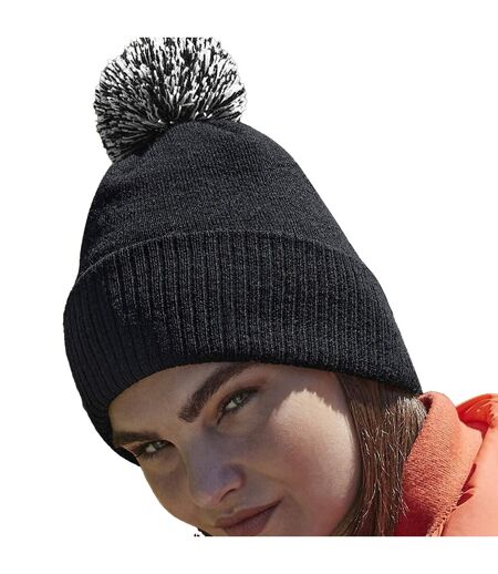 Beechfield Snowstar Recycled Beanie (Black/White) - UTRW8435