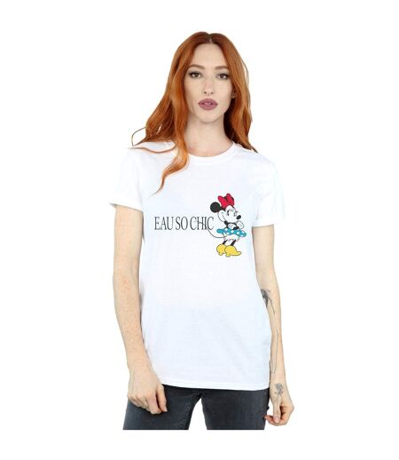 Disney Womens/Ladies Minnie Mouse Eau So Chic Cotton Boyfriend T-Shirt (Blanc) - UTBI37818