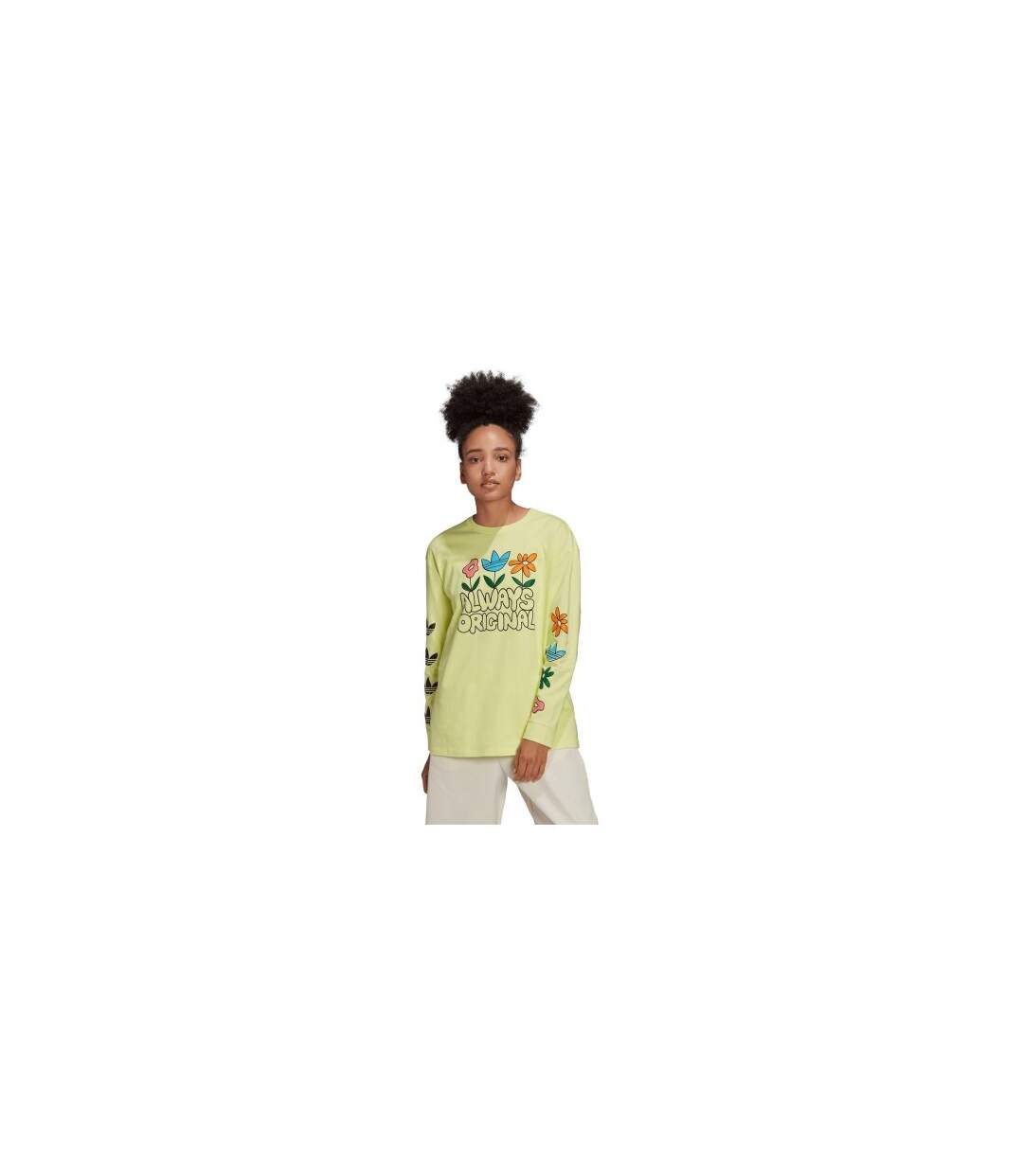 T-shirt Manches Longues Always Original Femme Jaune Adidas-1