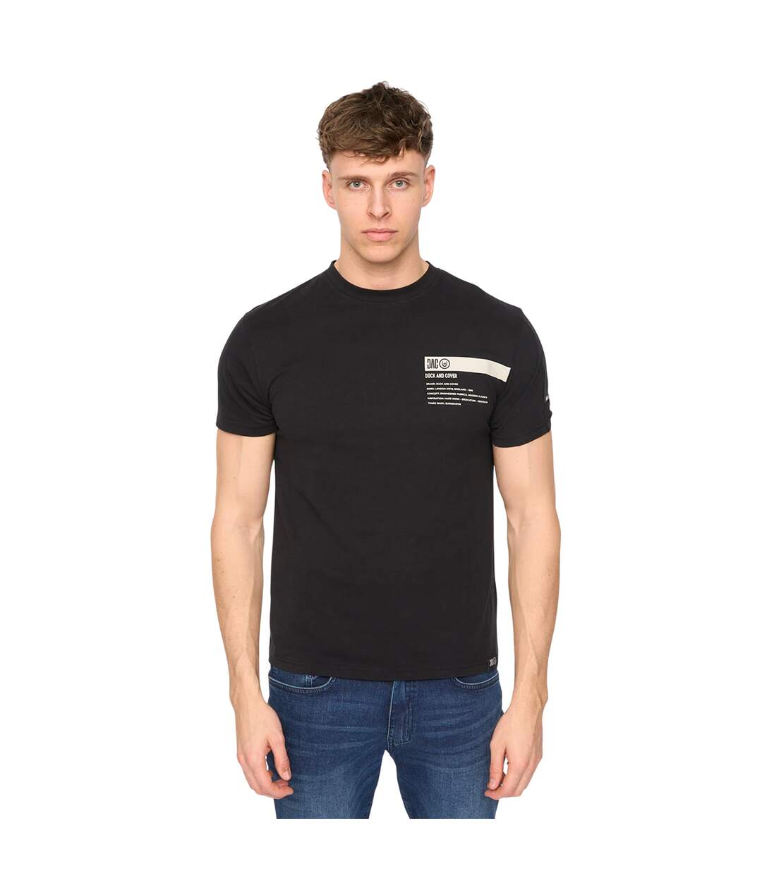 Mens Tatick Brushed Cotton T-shirt Black Duck And Cover-2